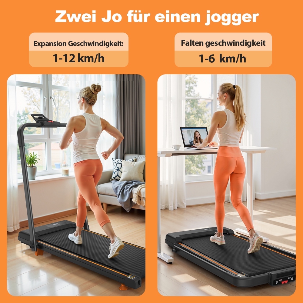Q29-1B Laufband mit Steigung, 2,5 PS-Motor, voreingestellte Programme P1–P12, 120 kg Kapazität, APP und Fernbedienung