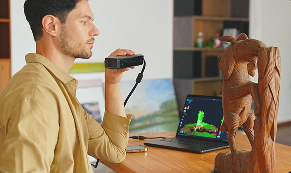 Creality CR Scan Otter Lite 3D-Scanner, 0,05 mm Genauigkeit, Objekte zwischen 20-2000 mm, 24-Bit-Vollfarbscannen, Gesichts- und Körperscan