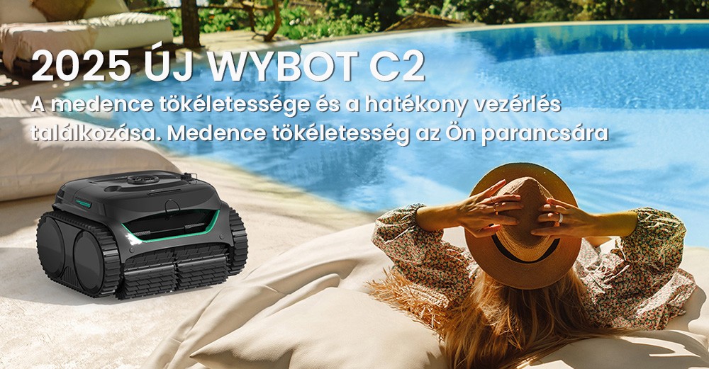 WYBOT C2 vezeték nélküli medence robotporszívó, fal- és vízvonaltisztítás, kettős tisztítású szűrés, akár 236,5 négyzetméteres földbe süllyesztett medencékhez, fekete-zöld