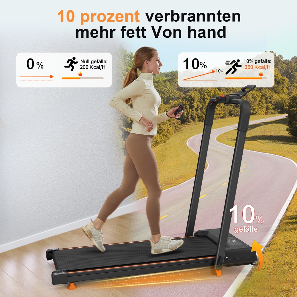 Q29-1B Laufband mit Steigung, 2,5 PS-Motor, voreingestellte Programme P1–P12, 120 kg Kapazität, APP und Fernbedienung