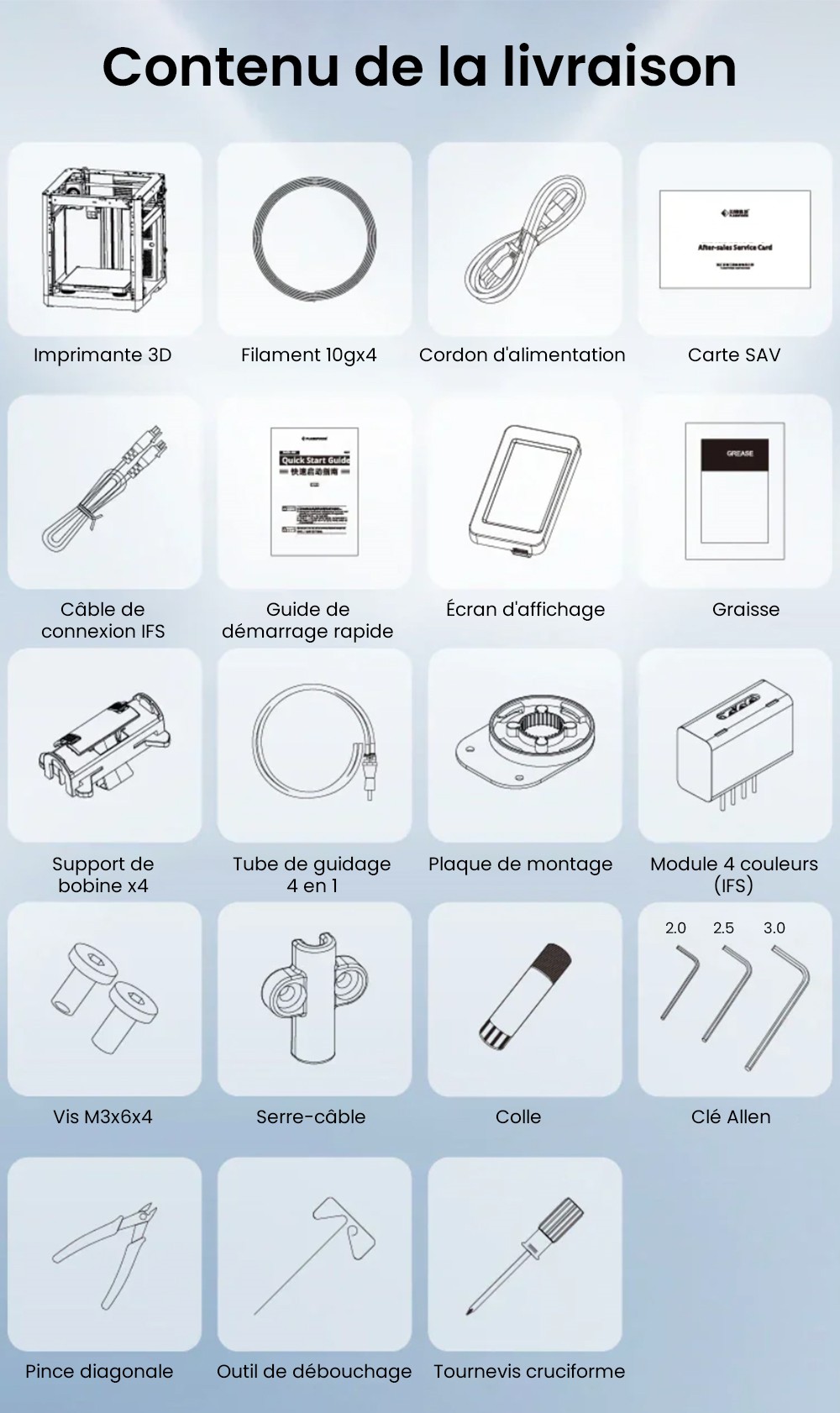 Flashforge AD5X Imprimante 3D, Impression intelligente 4 couleurs, Vitesse max 600 mm/s, 220×220×220mm