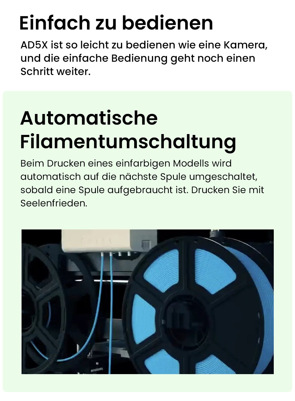 Flashforge AD5X 3D-Drucker, intelligenter 4-Farben-Druck, 600 mm/s Maximalgeschwindigkeit, 220×220×220mm