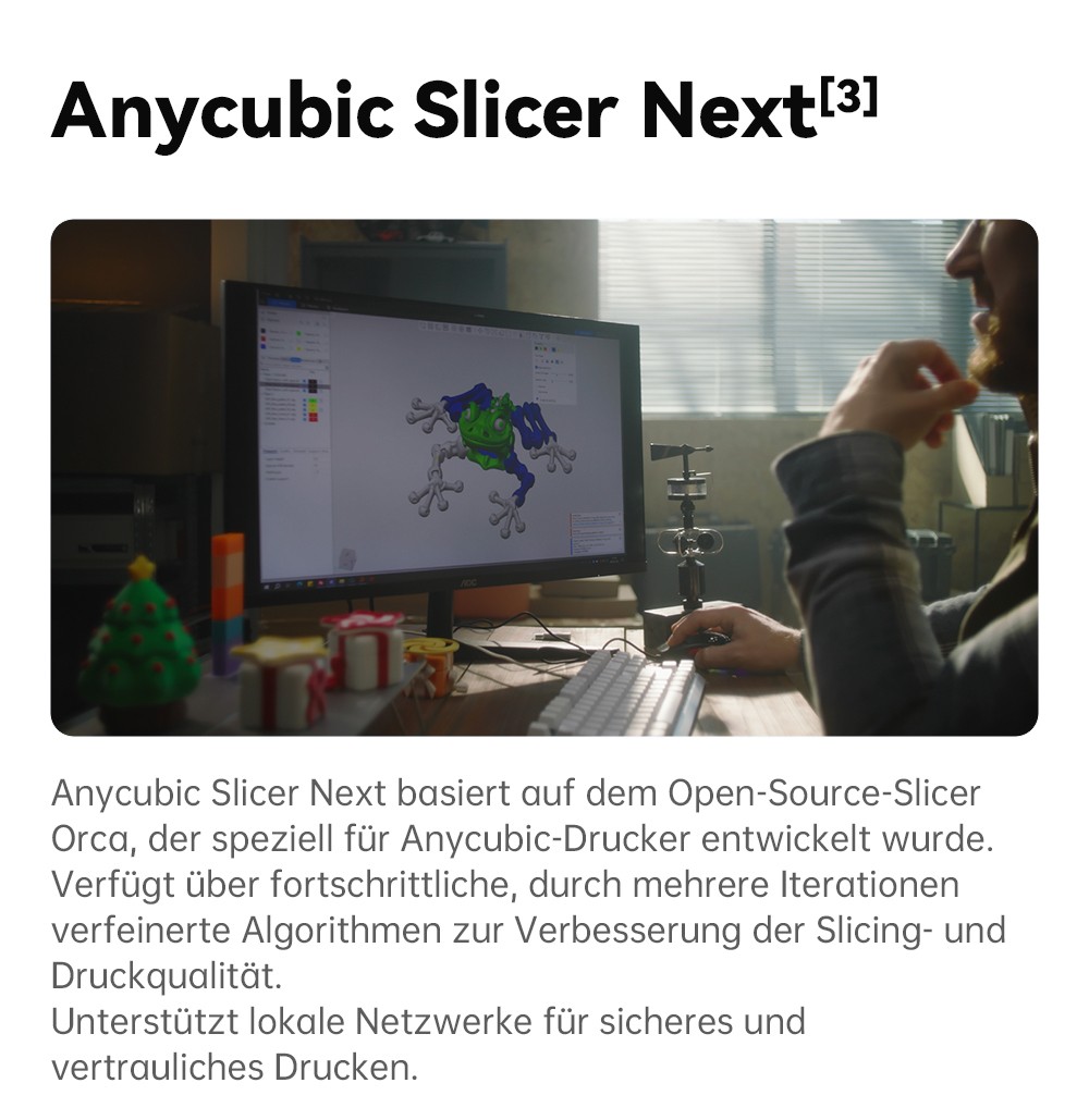 Anycubic Kobra 3 V2 Combo 3D-Drucker, ACE Pro Multicolor, 720P-Kamera, 600 mm/s Geschwindigkeit, automatische Nivellierung, Filamenttrocknung, 255 x 255 x 260 mm