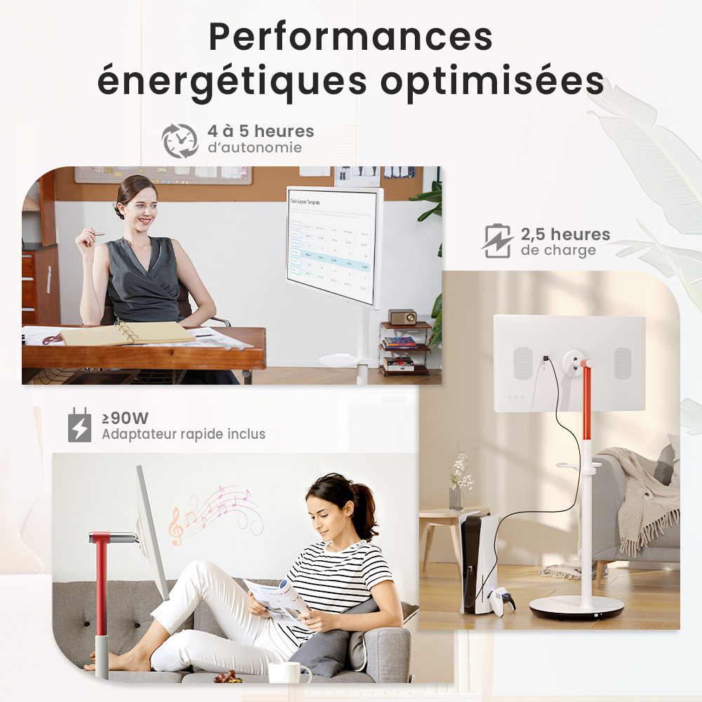 Moniteur mobile KTC A32Q7 Pro, écran tactile 4K 32'', WiFi6, Android 13, RK3588S 8 cœurs, certification Google EDLA, batterie 9500 mAh, 8 Go de RAM 128 Go de ROM, angles réglables, 1 * HDMI 2.0, 1 * USB 3.0, 1 * USB 2.0