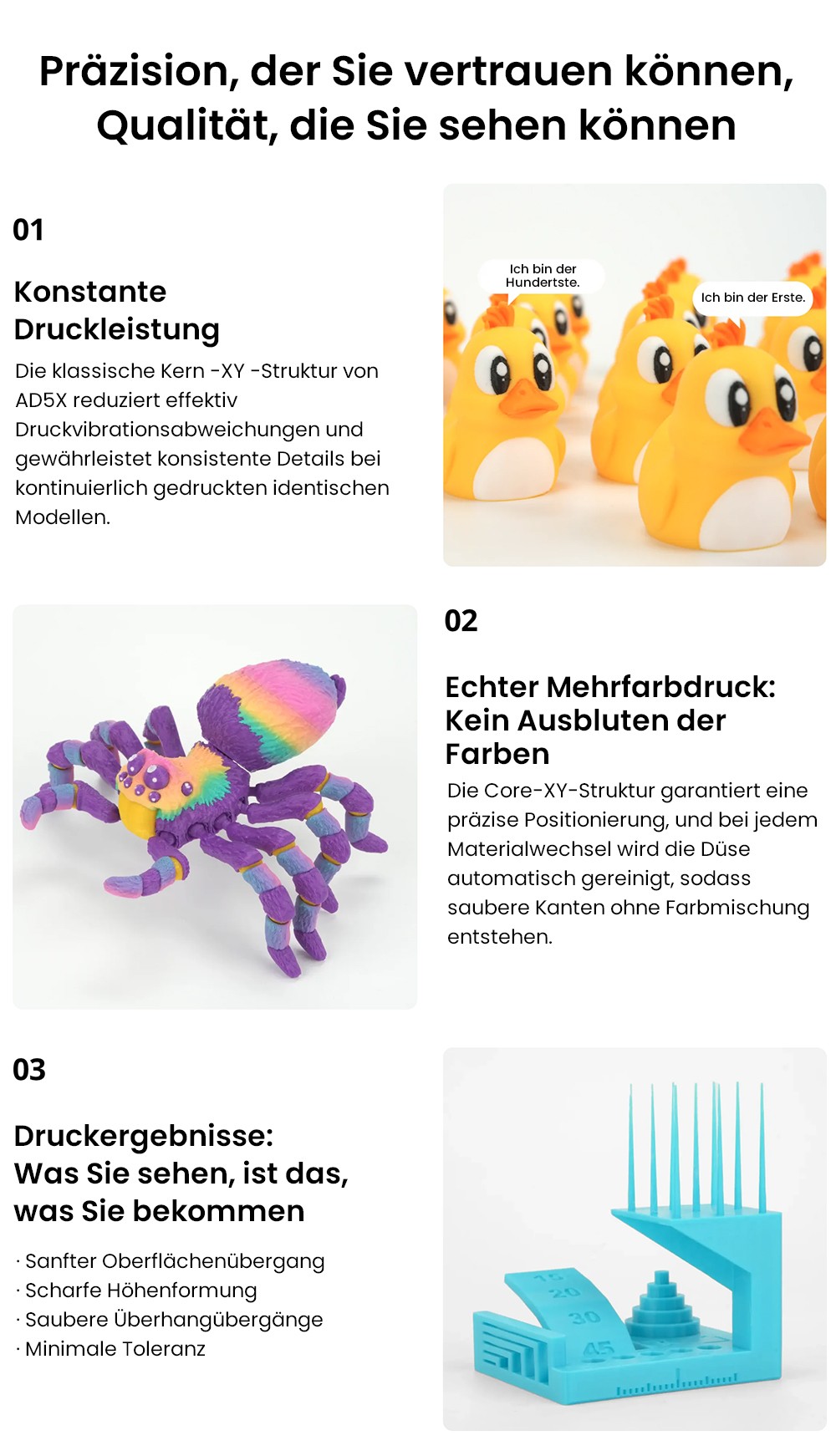 Flashforge AD5X 3D-Drucker, intelligenter 4-Farben-Druck, 600 mm/s Maximalgeschwindigkeit, 220×220×220mm