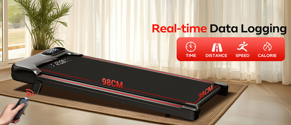 ROBORE S17 Walking Pad Treadmill 8km/h, Inclinable 9%, with Triple Cushioning and 2.5HP Silent Motor, 136kg Maximum Load