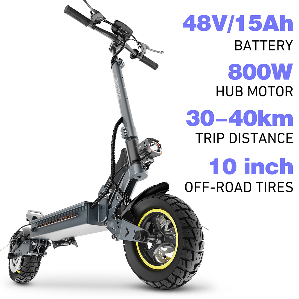 iENYRID S1 Electric Scooter, 250W Motor, 48V 15Ah Battery, 10 inch Off-road Tires, 25km/h Max Speed, 40km Range, Dual Disc Brakes, Front & Rear Hydraulic Spring Suspension, LCD Display
