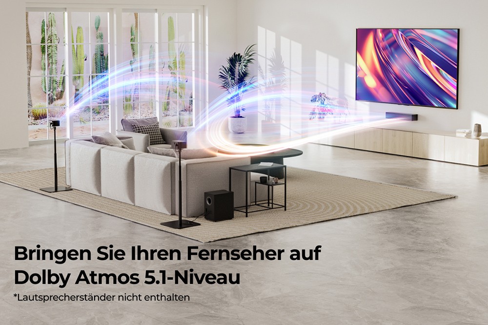 Ultimea Poseidon M4T 5.1 Soundbar-Subwoofer-Lautsprecher-Kit, Dolby Atmos, 450 W Spitzenleistung, einstellbarer Surround-Pegel