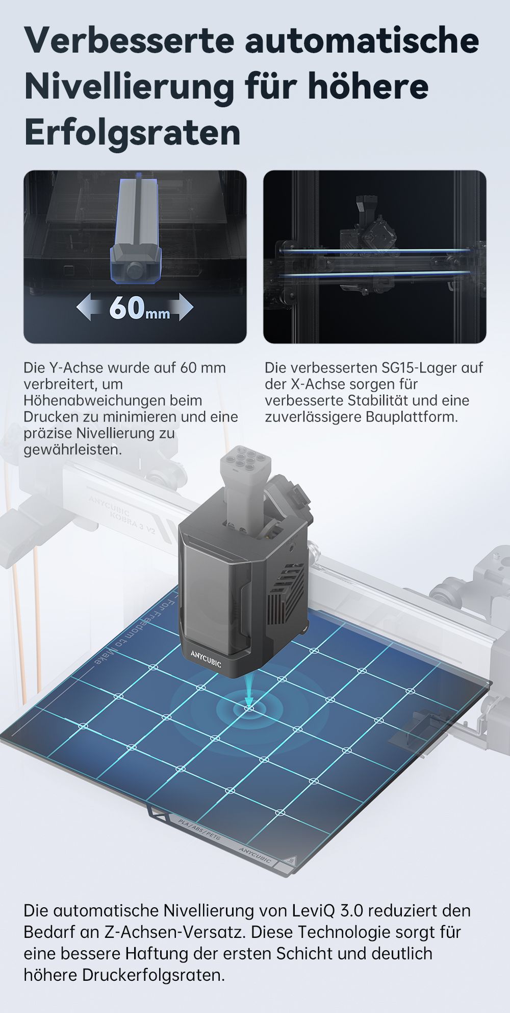 Anycubic Kobra 3 V2 Combo 3D-Drucker, ACE Pro Multicolor, 720P-Kamera, 600 mm/s Geschwindigkeit, automatische Nivellierung, Filamenttrocknung, 255 x 255 x 260 mm