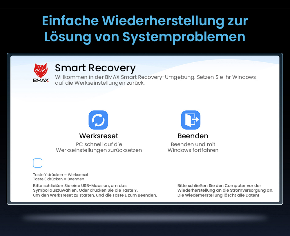 BMAX B9 Power Mini-PC, Intel Core i9-12900H 14 Kerne, max. 5,0 GHz, 32 GB RAM, 1 TB SSD, DP+HDMI+Typ-C 4K-Dreifachdisplay, unterstützt dynamisches HDR, WiFi 6, Bluetooth 5.2, 2 x USB 3.2, 2 x USB 2.0, 1 x RJ45, 1 x 3,5-mm-Headset-Buchse