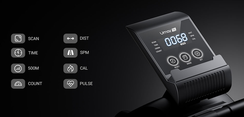 ROBORE UR30 Rower Machine with 126cm Extended Track, 16-Level Magnetic Resistance, 160kg Weight Capacity, Silent Operation