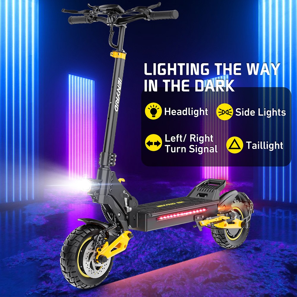 iENYRID ES1 Trottinette électrique, moteur 250 W x 2, batterie 48 V 20,8 Ah, pneus tout-terrain 10 pouces, vitesse maximale 25 km/h, autonomie 60 km, freins à double disque, suspension à ressort hydraulique avant et arrière, régulateur de vitesse