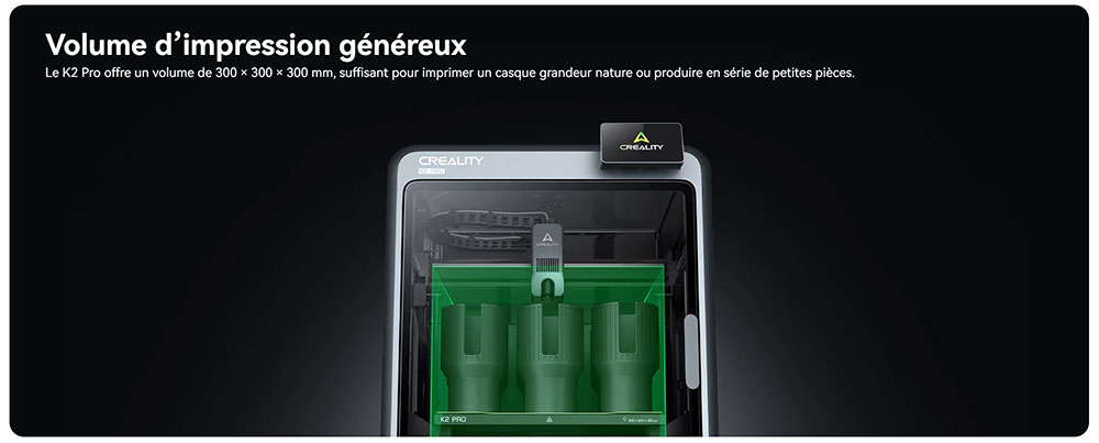 Imprimante 3D Creality K2 Pro Combo, système CFS, 300 x 300 x 300 mm