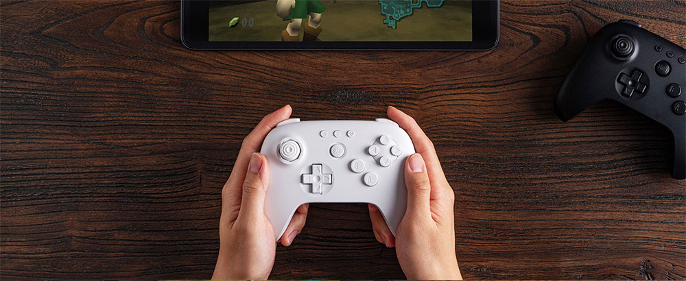 8BitDo 64 Bluetooth Game Controller for Analogue 3D, Switch 1/2, Windows, Android - Black