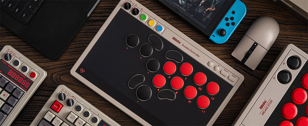 8BitDo Arcade Controller, Compatible with Switch and Windows, Dynamic Button Layout, Leverless, Ultimate Precision, Sleek and Smudge-resistant