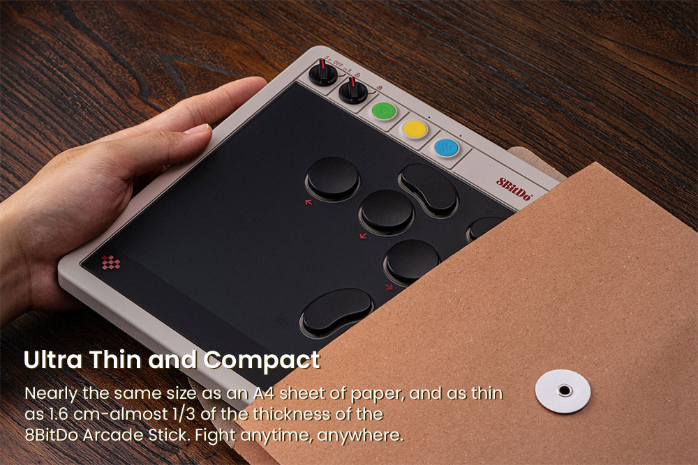 8BitDo Arcade Controller, Compatible with Switch and Windows, Dynamic Button Layout, Leverless, Ultimate Precision, Sleek and Smudge-resistant