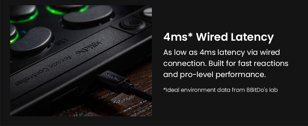 8BitDo Arcade Controller for Xbox, Compatible with Xbox Series X|S, Xbox One and Windows, RGB Light Ring, 4ms Wired Latency