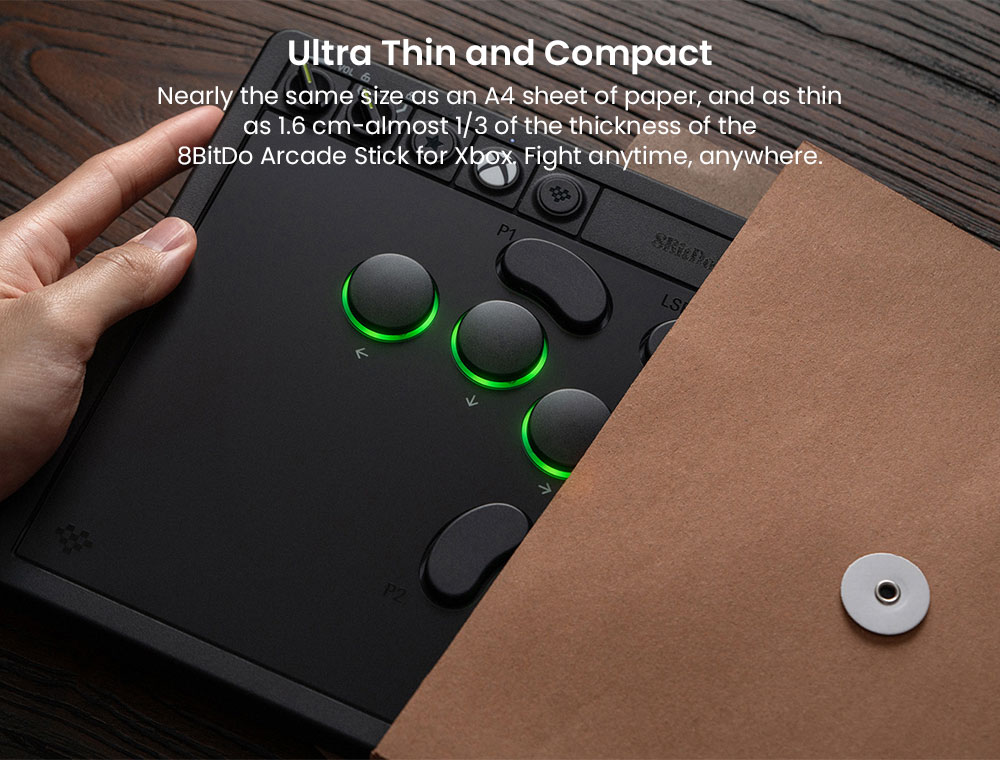 8BitDo Arcade Controller for Xbox, Compatible with Xbox Series X|S, Xbox One and Windows, RGB Light Ring, 4ms Wired Latency
