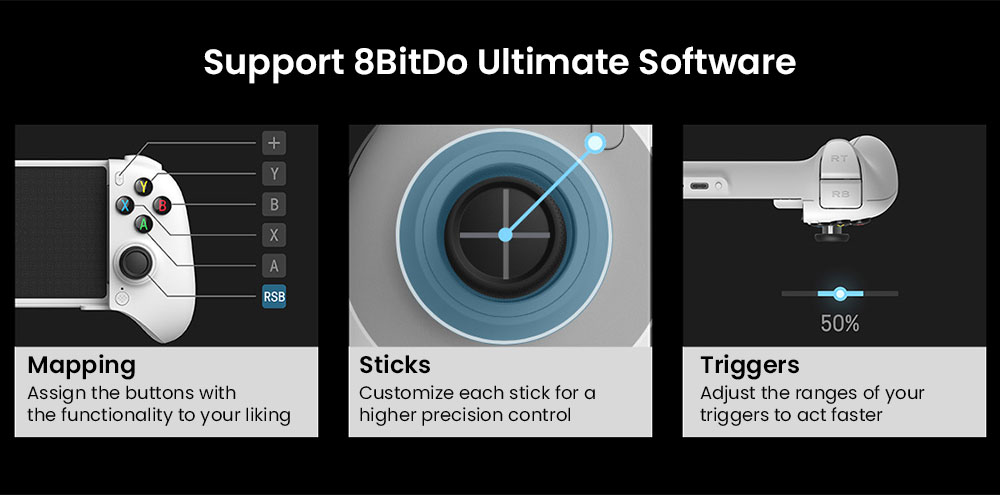 8Bitdo Ultimate Mobile Gaming Controller Xbox Edition, Compatible with iOS & Android, Suitable for phones 100–170mm in length- White