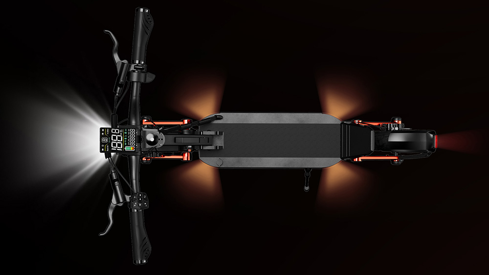 Joyor S10-S-Z Electric Scooter 10 Inch Off-road Tires 60V 18Ah Battery 1000W*2 Dual Motor 70-85KM Range 120KG Load Double Hydraulic Disc Brakes Shock absorber Turn signal Smart LED Display update from S10-S - Black