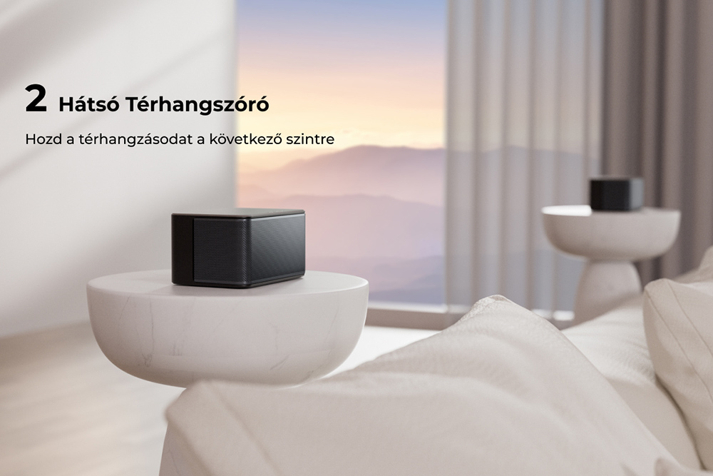 Ultimea Poseidon M4T 5.1 Soundbar + 1 pár * Steady 300 hangszóróállvány, Dolby Atmos, 450 W csúcsteljesítmény, állítható surround hangerőszint