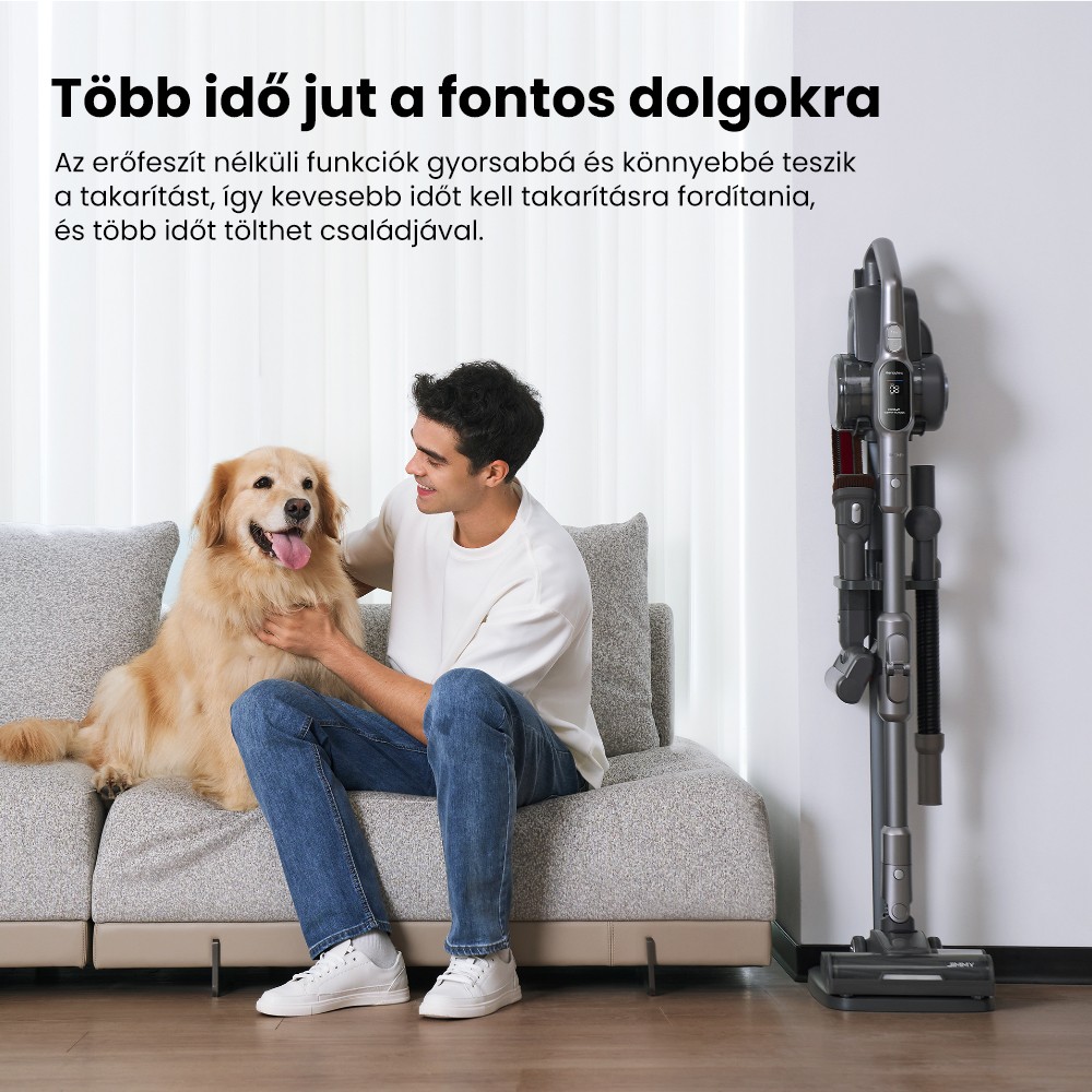 JIMMY H11 Pro akkus porszívó, 700 W/260 AW szívóteljesítmény, 90 perc üzemidő, rugalmas mentőcső, 7 tisztítóeszköz, LED kijelző, szőnyegekhez/kemény padlókhoz - sötétszürke
