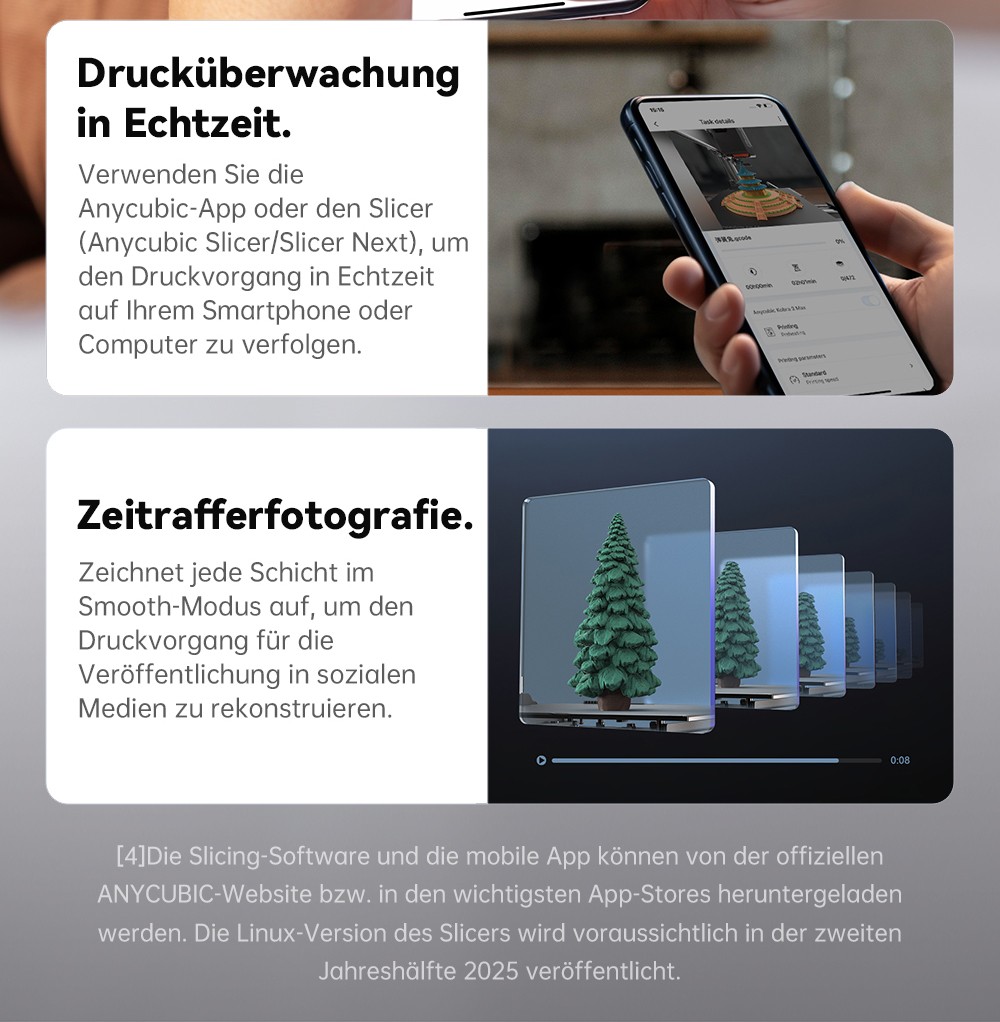 Anycubic Kobra 3 V2 Combo 3D-Drucker, ACE Pro Multicolor, 720P-Kamera, 600 mm/s Geschwindigkeit, automatische Nivellierung, Filamenttrocknung, 255 x 255 x 260 mm