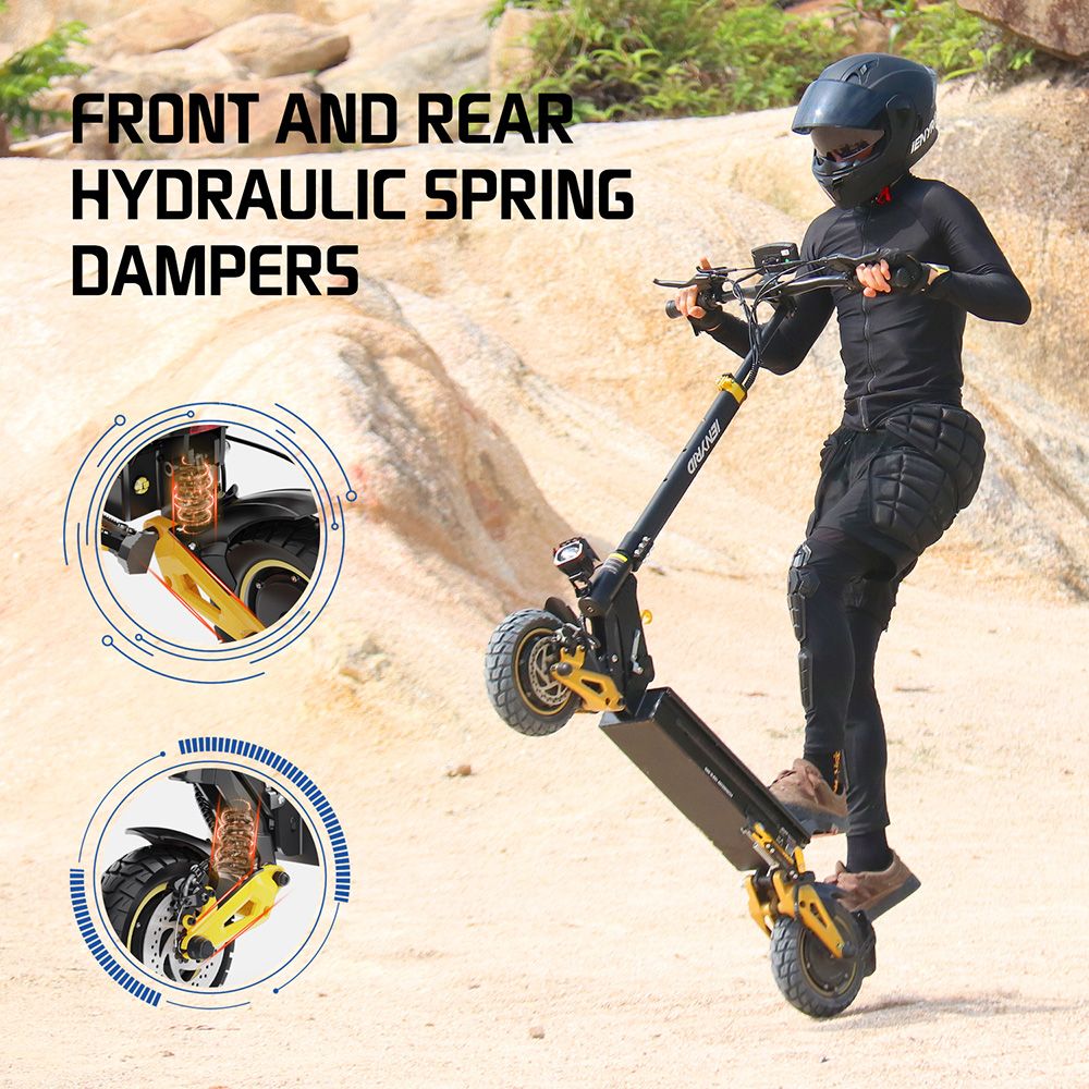 iENYRID ES1 Trottinette électrique, moteur 250 W x 2, batterie 48 V 20,8 Ah, pneus tout-terrain 10 pouces, vitesse maximale 25 km/h, autonomie 60 km, freins à double disque, suspension à ressort hydraulique avant et arrière, régulateur de vitesse