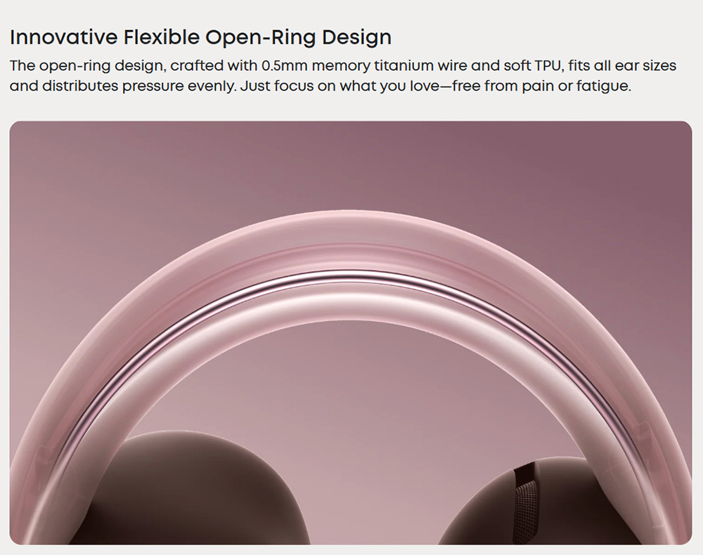 Anker Soundcore AeroClip Open-Ear Clip-On Earbuds, Snug and Secure, IPX4 Water-Resistant, Dynamic Voice Capture, Long-Lasting
Listening - Pink