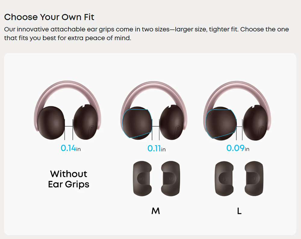 Anker Soundcore AeroClip Open-Ear Clip-On Earbuds, Snug and Secure, IPX4 Water-Resistant, Dynamic Voice Capture, Long-Lasting
Listening - Pink