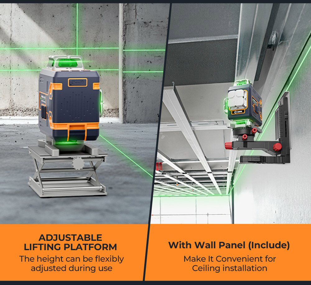 Refurbished CIGMAN CM-S02 4x360° 16 Lines Laser Level, APP Control, LCD Screen, 40H Ultra Running Time