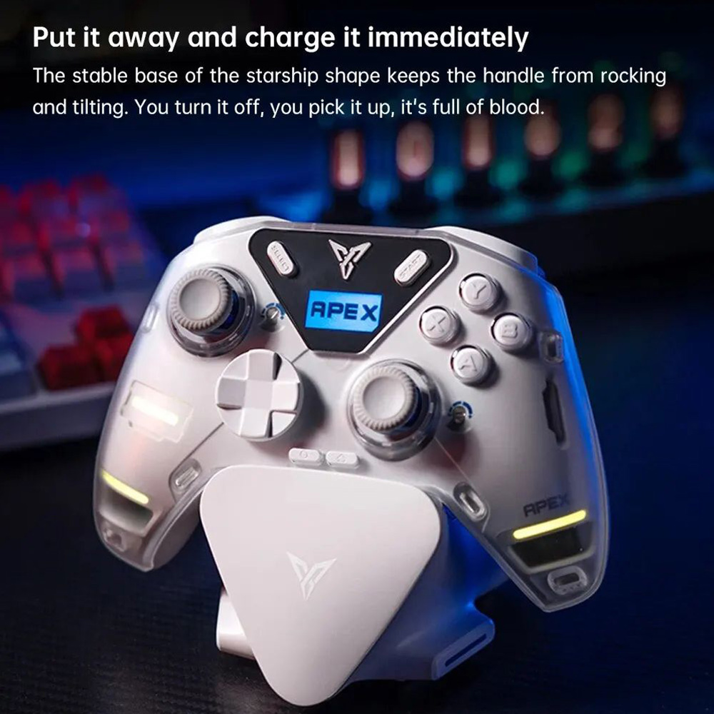 Flydigi APEX 5 Wireless Gaming Controller, Force-adjustable Hall Joystick 2.0, Force Feedback Hall Effect Triggers, 1000Hz Polling Rate
