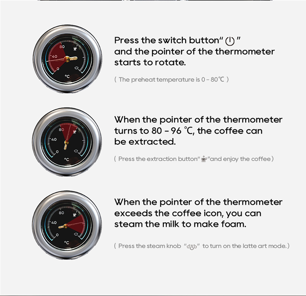 HIBREW H5A Félautomata kávégép, 1,2 literes víztartállyal, 15 bar nyomással és intelligens főzéssel