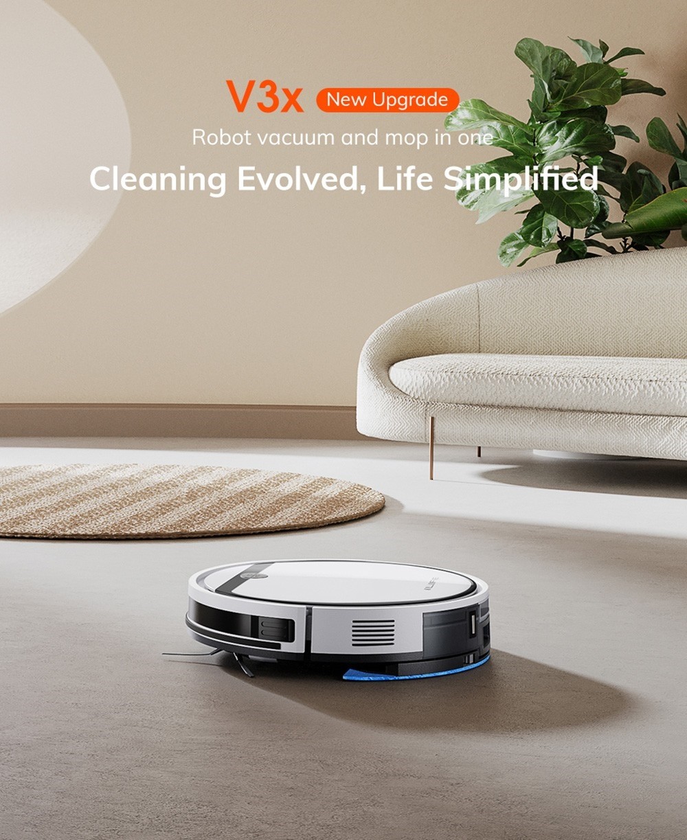 Refurbished ILIFE V3X Robot Vacuum Cleaner, 2 in 1 Vacuum and Mopping, 3000Pa Suction, 300ml Dustbin, Up to 120min Runtime