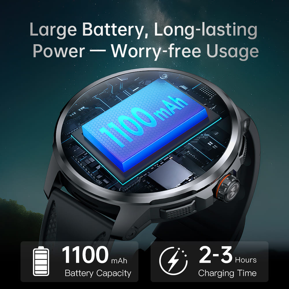 KUMI WATCH X3 Pro Smartwatch, 1.75 inch AMOLED Screen, 4G Calling, 4GB RAM 32GB Storage, 2MP Camera, GPS Positioning, Health Monitoring, Multiple Sports Modes - Grey