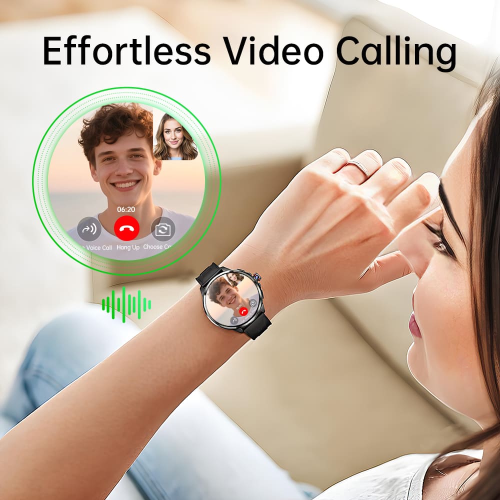 KUMI WATCH X3 Pro Smartwatch, 1.75 inch AMOLED Screen, 4G Calling, 4GB RAM 32GB Storage, 2MP Camera, GPS Positioning, Health Monitoring, Multiple Sports Modes - Silver