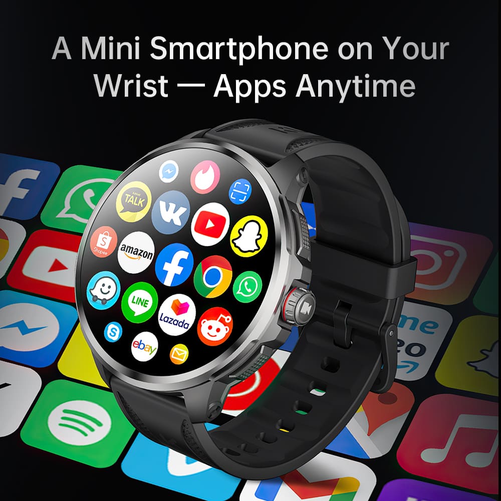 KUMI WATCH X3 Pro Smartwatch, 1.75 inch AMOLED Screen, 4G Calling, 4GB RAM 32GB Storage, 2MP Camera, GPS Positioning, Health Monitoring, Multiple Sports Modes - Silver