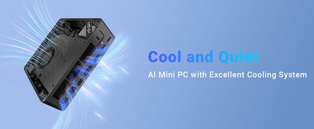 MINIX Elite EU512-AI Mini-PC, Intel Core Ultra 5-125H 16 Kerne, max. 4,8 GHz, 16 GB DDR5 RAM, 512 GB SSD, HDMI + DP + Thunderbolt 4 + Typ-C Quad 4K 60 Hz Display, WiFi 6E Bluetooth 5.3, 2 x 2,5 G RJ45, 4 x USB 3.2, 1 x Audiobuchse – EU/US/UK-Stecker
