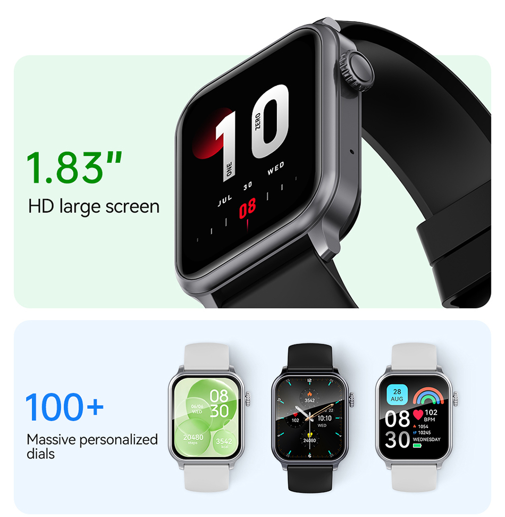 SENBONO JX633 Smartwatch, 1.83 inch Screen, IP68 Waterproof, 600mAh Battery, 100+ Sports Modes, Bluetooth Calling, Sleep Monitoring - Golden