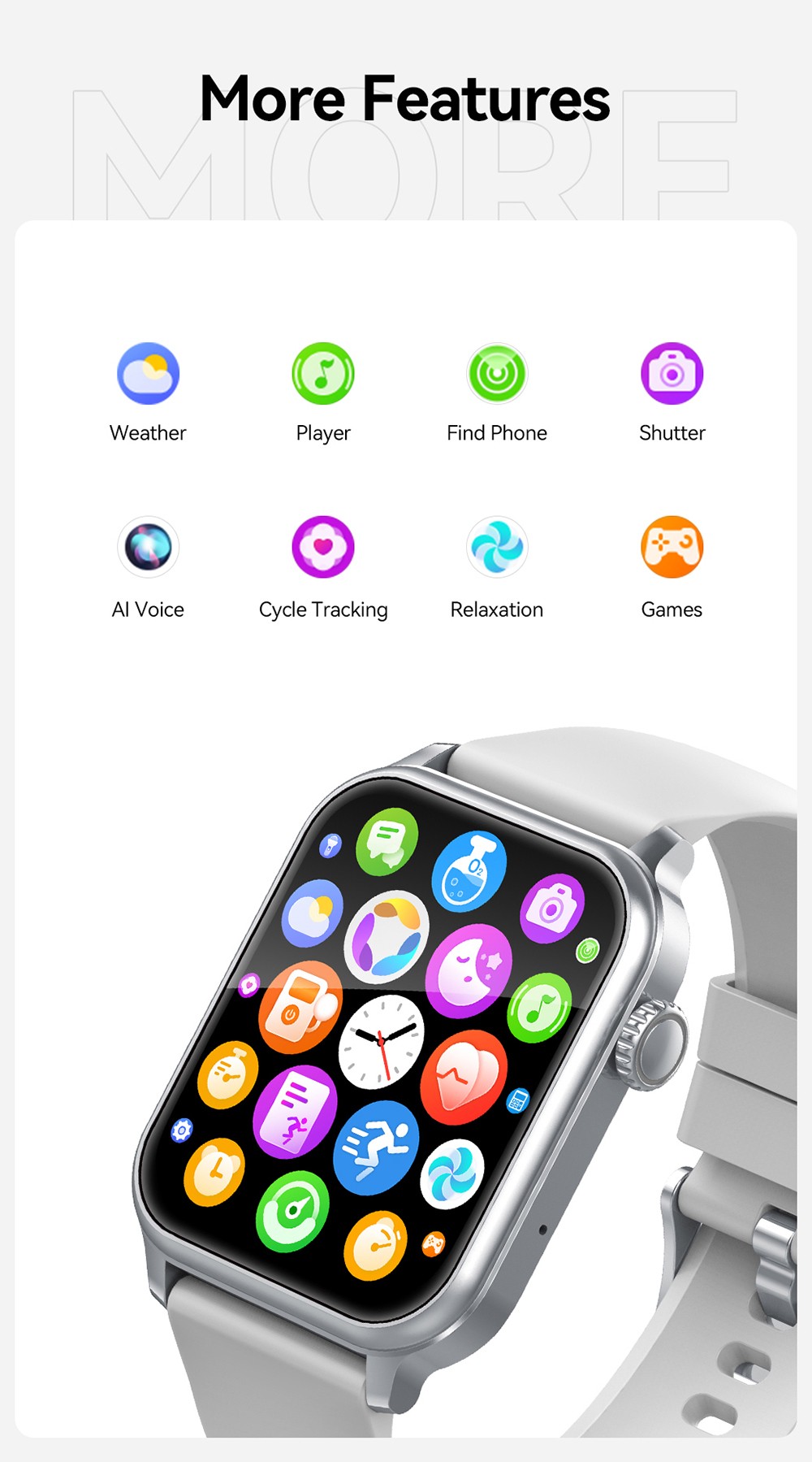 SENBONO JX633 Smartwatch, 1.83 inch Screen, IP68 Waterproof, 600mAh Battery, 100+ Sports Modes, Bluetooth Calling, Sleep Monitoring - Golden