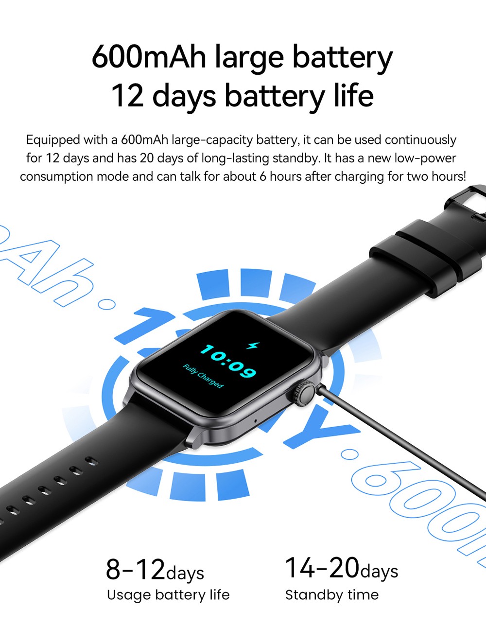 SENBONO JX633 Smartwatch, 1.83 inch Screen, IP68 Waterproof, 600mAh Battery, 100+ Sports Modes, Bluetooth Calling, Sleep Monitoring - Golden