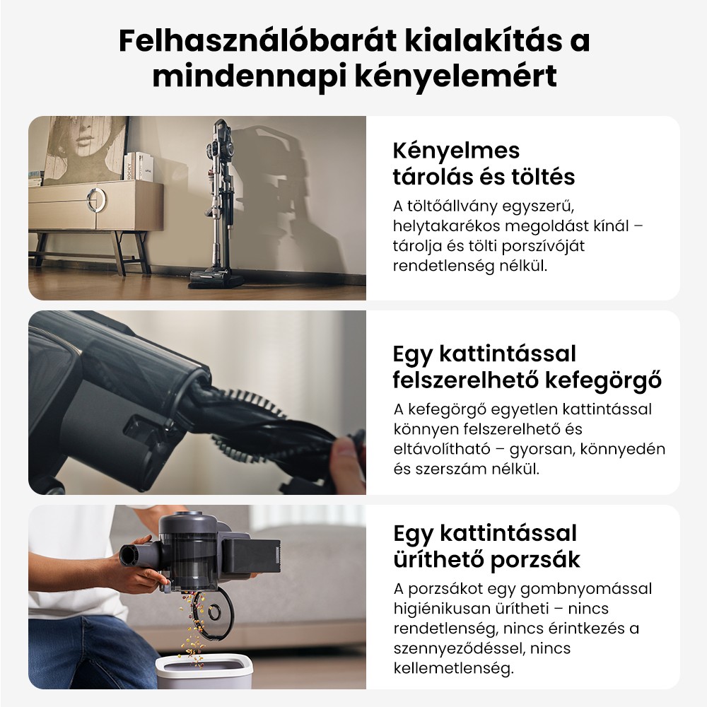 JIMMY H11 Pro akkus porszívó, 700 W/260 AW szívóteljesítmény, 90 perc üzemidő, rugalmas mentőcső, 7 tisztítóeszköz, LED kijelző, szőnyegekhez/kemény padlókhoz - sötétszürke