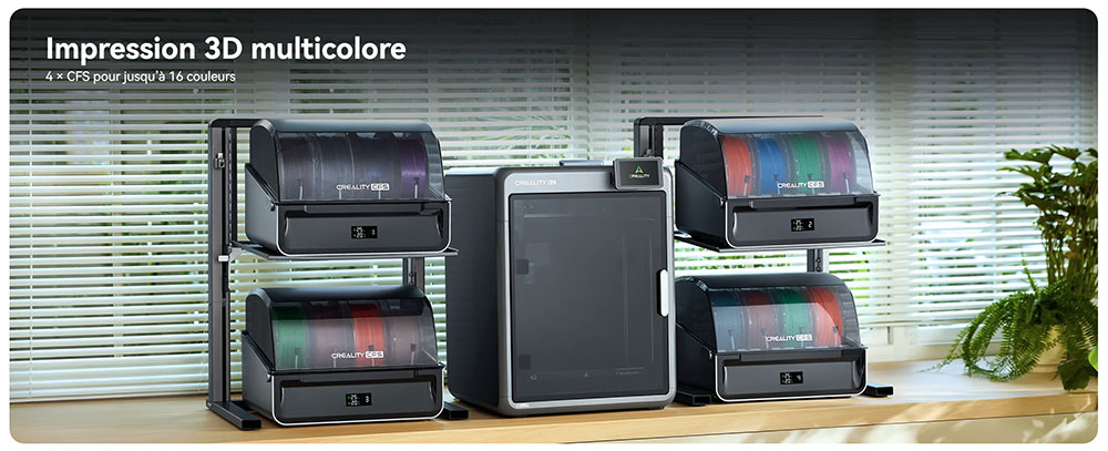 Imprimante 3D Creality K2 Pro Combo, système CFS, 300 x 300 x 300 mm