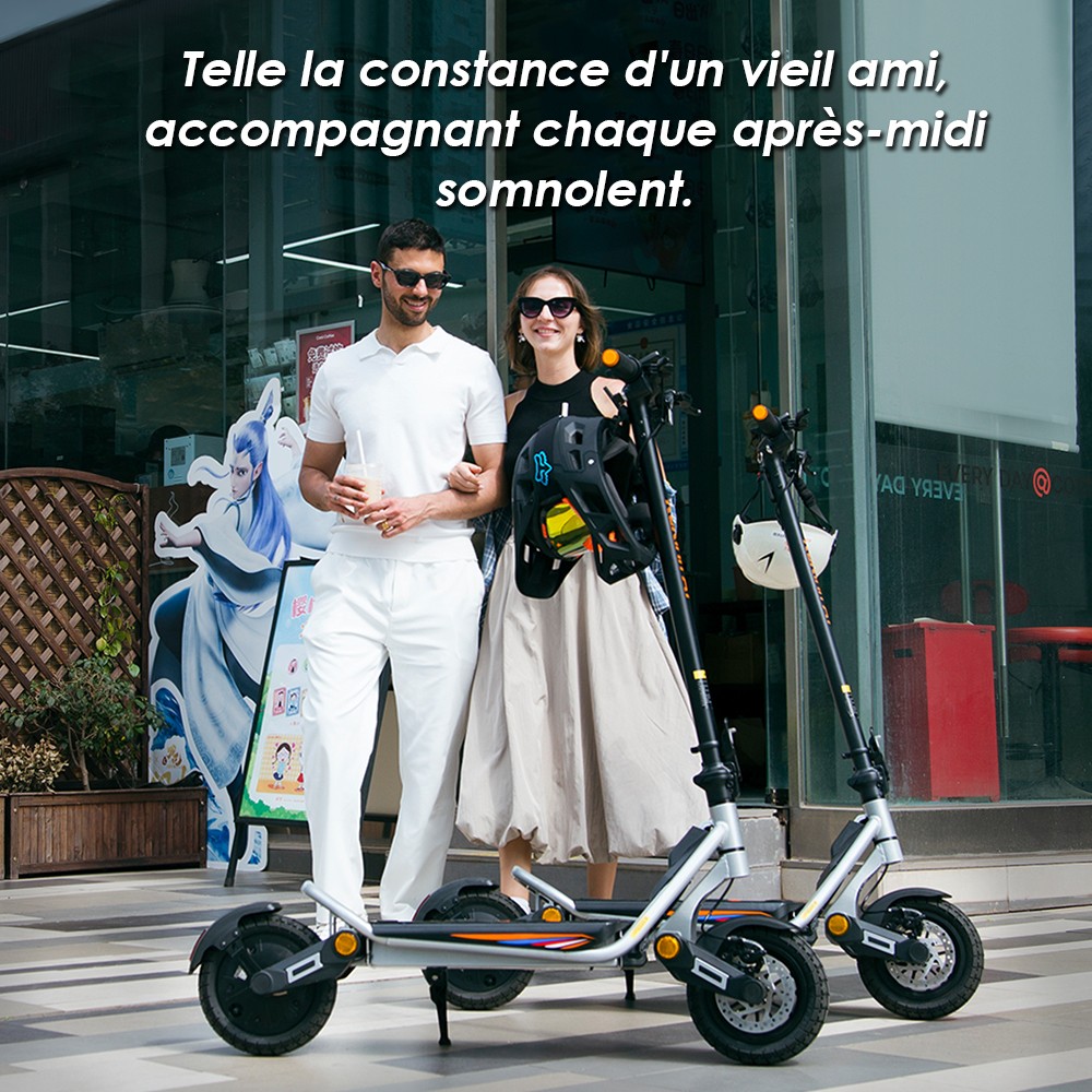 Kukirin A1 Trottinette électrique pliable, moteur 800 W, batterie 48 V 13 Ah, pneu à vide de 10 pouces, vitesse maximale de 45 km/h, autonomie de 45 km, freins à disque avant et arrière, amortisseurs avant et arrière