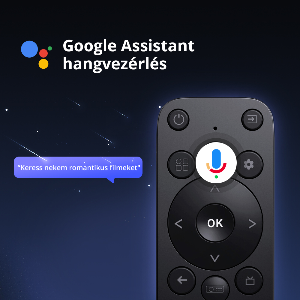 ETOE Whale Pro Android TV Projektor, Natív 1080P, 1500 ANSI, 4K dekódolás, Autofókusz és Automatikus trapézkorrekció, 2*10 W-os sztereó hangszóró, Kétsávos Wi-Fi