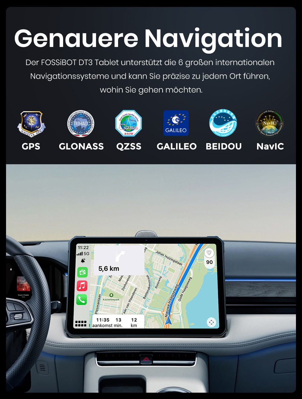 FOSSiBOT DT3 5G Rugged Tablet, Android 15, 10,4 Zoll 1200x2000 Display, 12GB RAM 256GB ROM, WiFi 6, 21560mAh Akku 66W Schnellladung, 64MP+32MP Kamera, LED-Taschenlampe, NFC, GPS/GALILEO/GLONASS/QZSS/BEIDOU/NavIC, Fingerabdruck- & Face ID-Entsperrung - Grau
