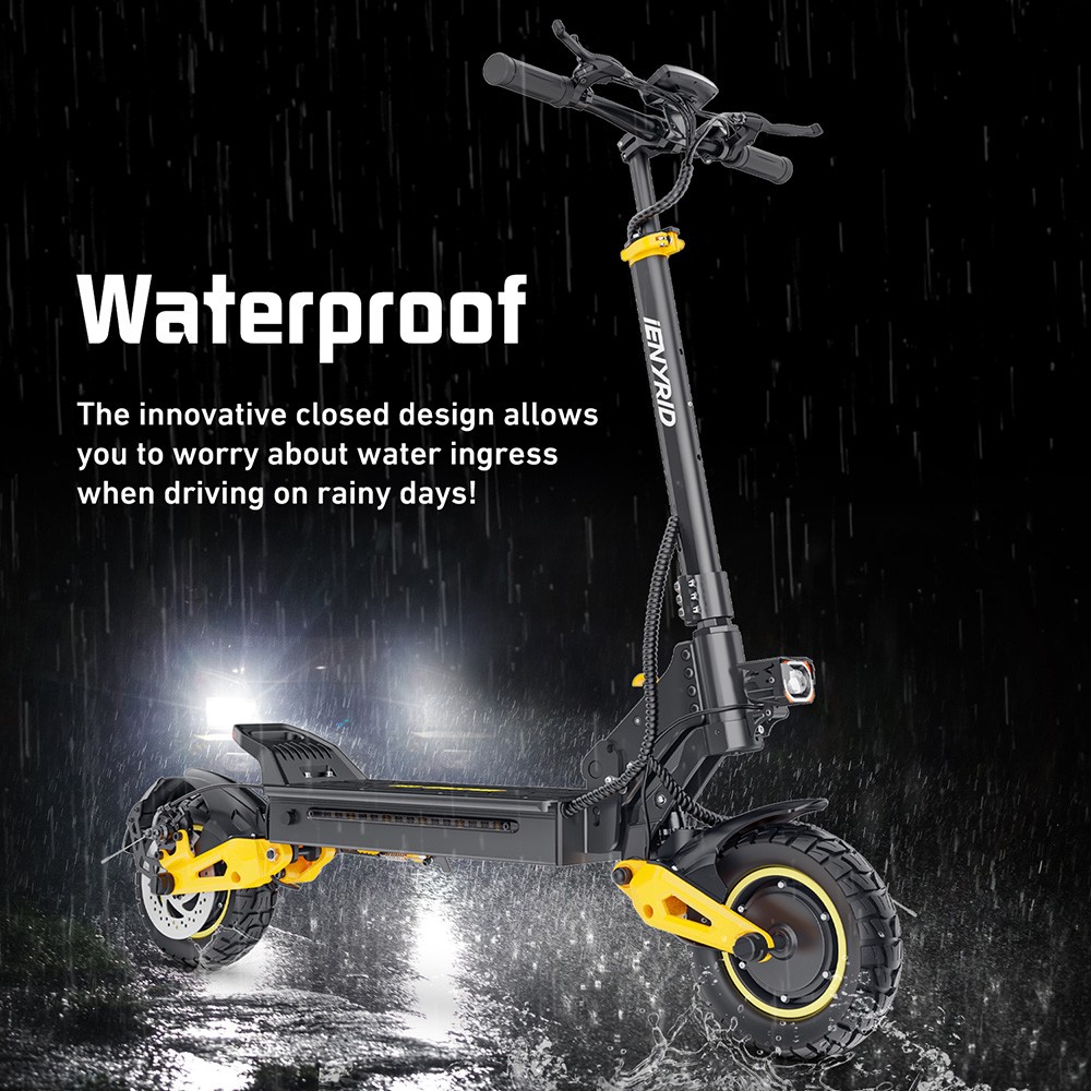 iENYRID ES1 Trottinette électrique, moteur 250 W x 2, batterie 48 V 20,8 Ah, pneus tout-terrain 10 pouces, vitesse maximale 25 km/h, autonomie 60 km, freins à double disque, suspension à ressort hydraulique avant et arrière, régulateur de vitesse