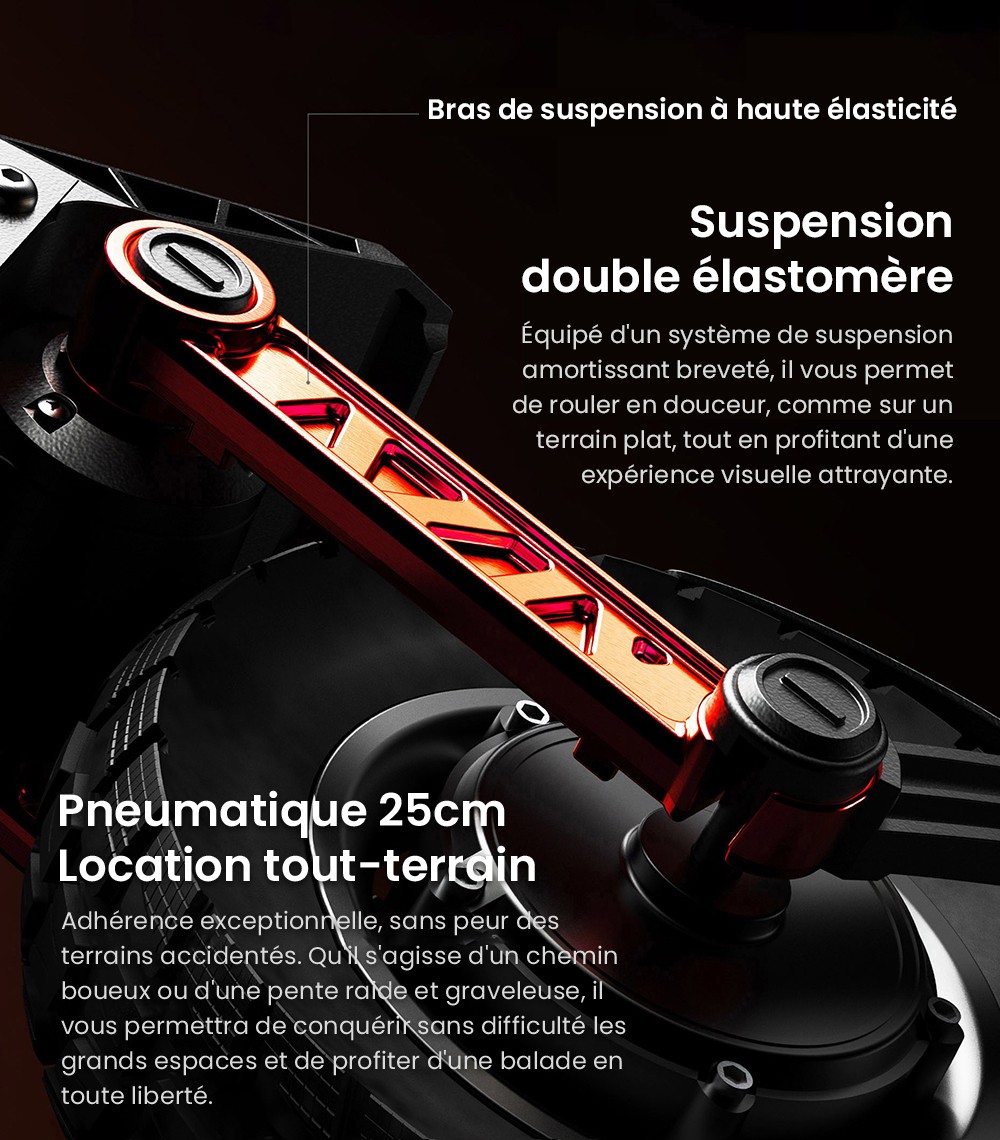 Joyor S10-S-Z Trottinette électrique, Pneus tout-terrain 10 pouces, Batterie 60V 18Ah, Double moteur 1000W*2, Autonomie 70-85KM, Charge 120KG, Freins à disque hydrauliques doubles, Amortisseur, Clignotant, Mise à jour de S10-S - Noir