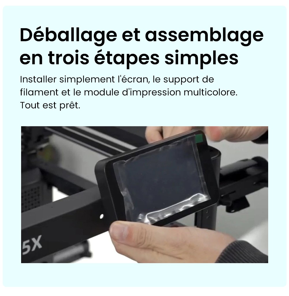 Flashforge AD5X Imprimante 3D, Impression intelligente 4 couleurs, Vitesse max 600 mm/s, 220×220×220mm