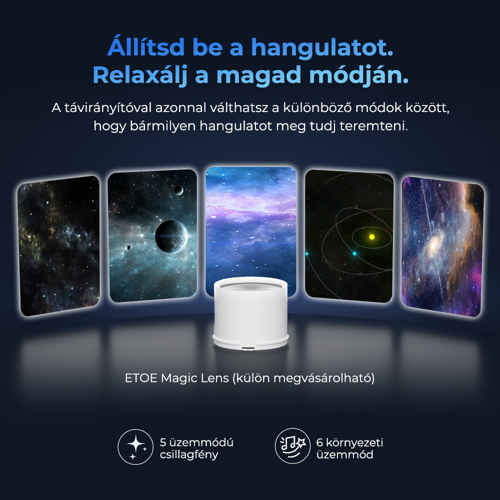 ETOE Starfish Plus projektor, beépített Google TV, 140°-os forgatás, natív 1080p, 300 ANSI, 4K dekódolás, érintős éjszakai fény, automatikus trapézkorrekció és autofókusz